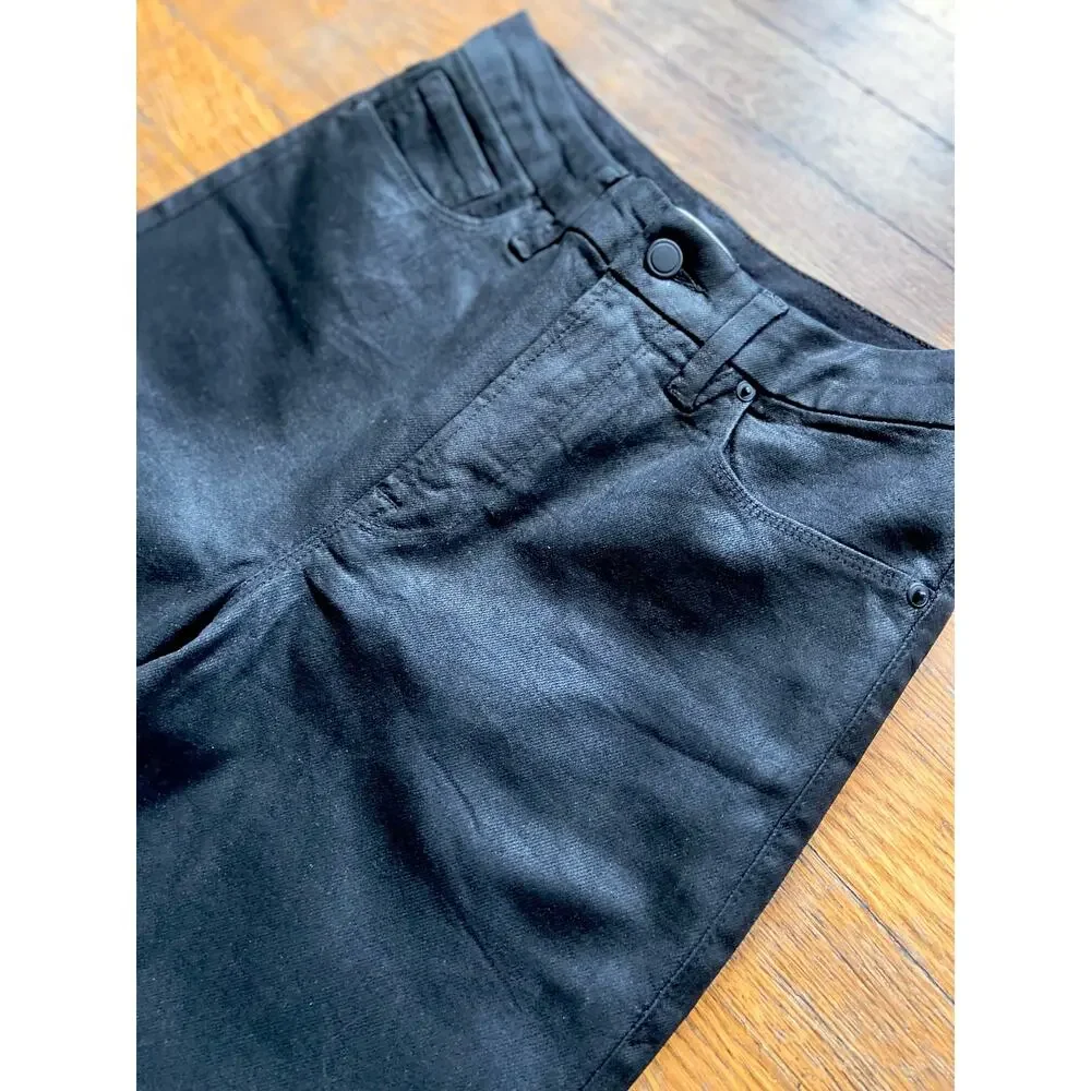 GOOD AMERICAN Black Coated Straight Jeans sz 6/29 (NWOT)